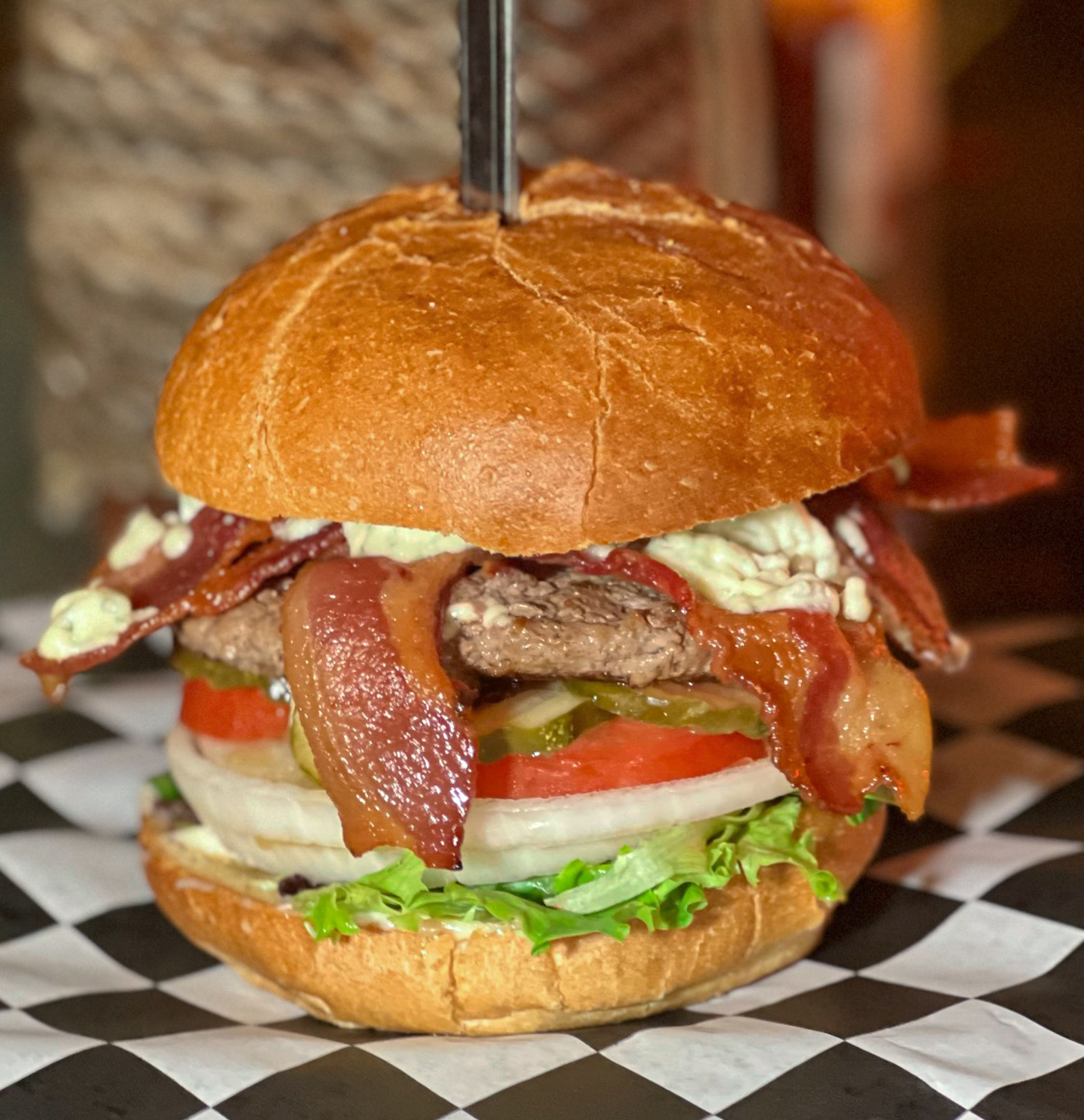 Bacon Blue Cheeseburger with Tots San Dune Pub Manzanita Oregon