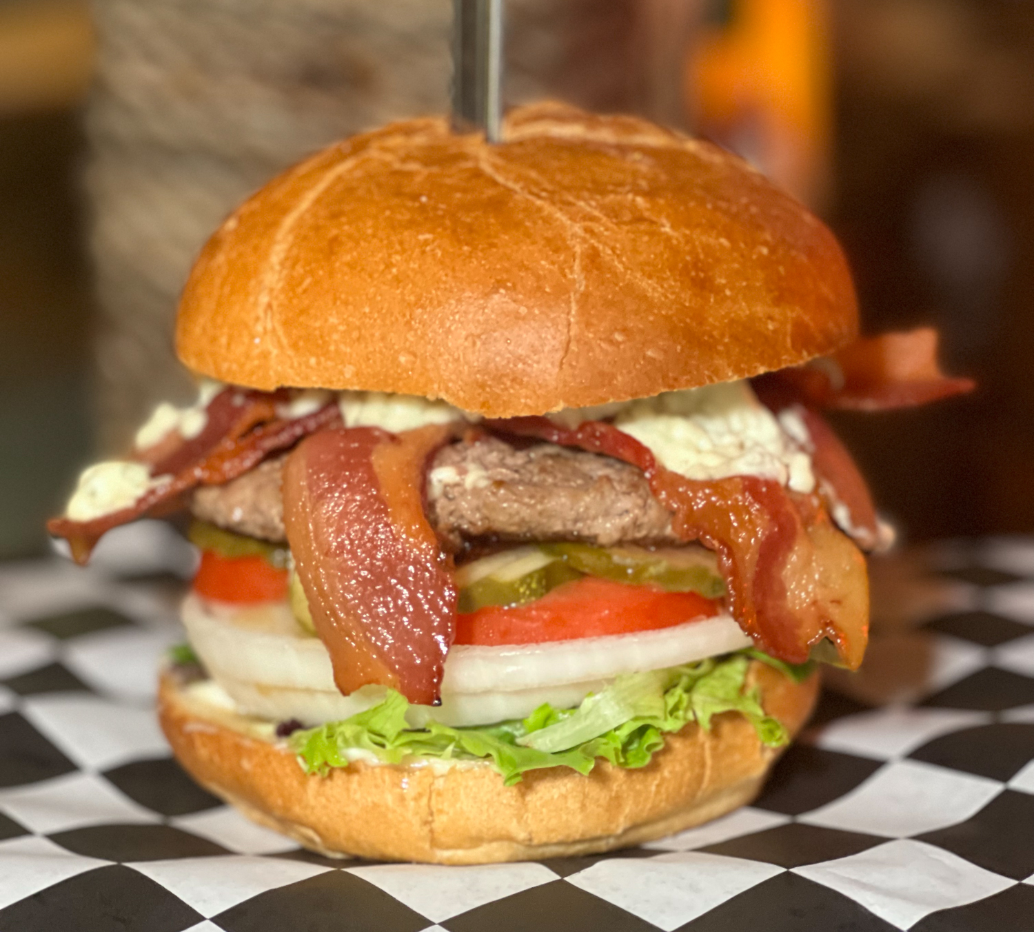 Bacon Blue Cheeseburger with Tots San Dune Pub Manzanita Oregon